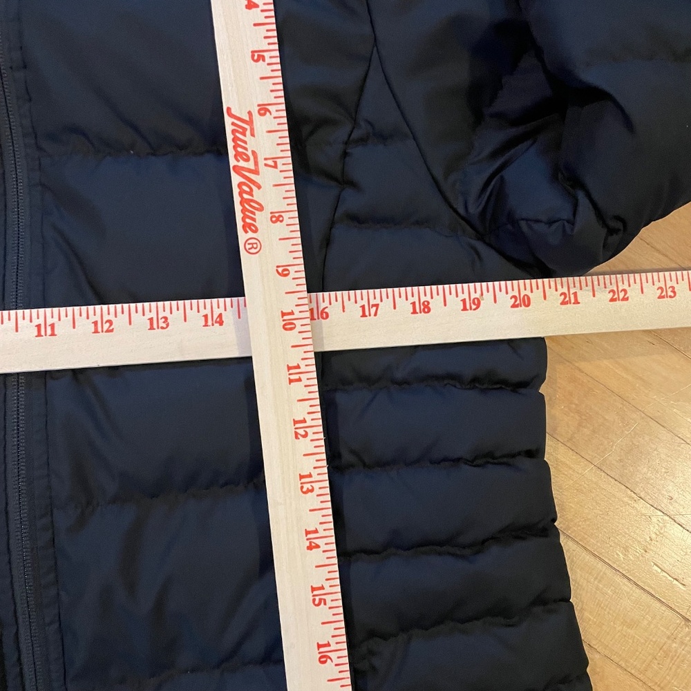 LANDS' END Down Puffer Coat Jacket 600 Fill Mock Neck Vent Hem Water Resistant - Picture 9 of 10